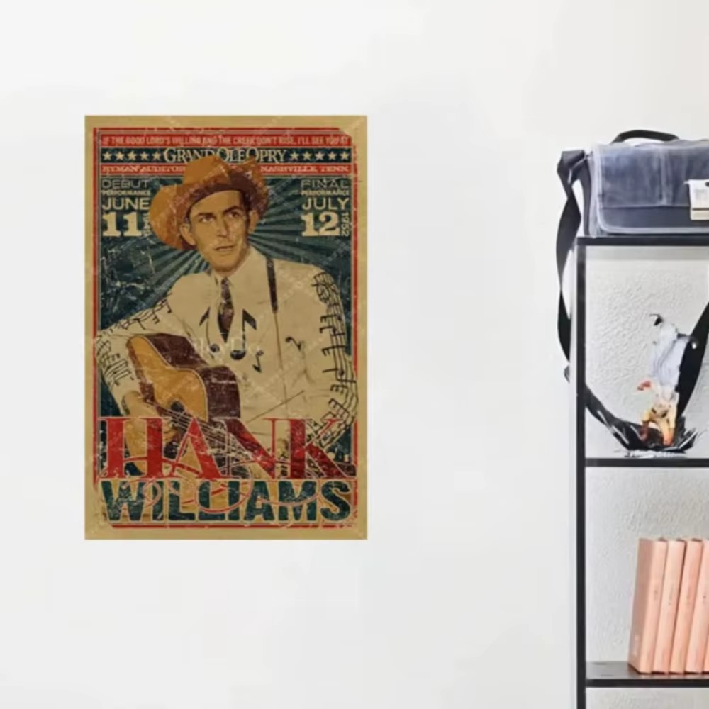 Hank Williams Metal Sign Retro - Musical Instrument Sign recension och pris
