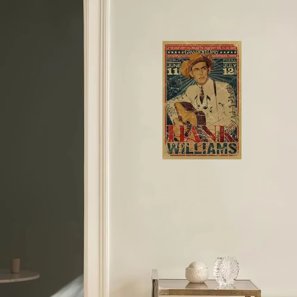 Hank Williams Metal Sign Retro - Musical Instrument Sign recension och pris