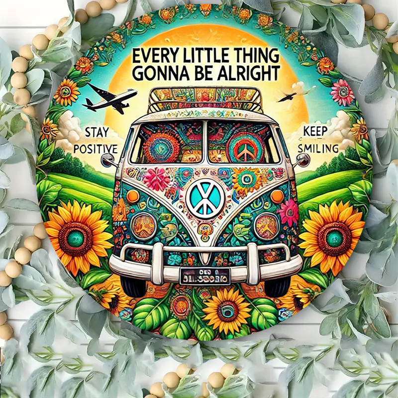 Retro Peace Van & Sunflower Me - Musical Instrument Sign recension och pris
