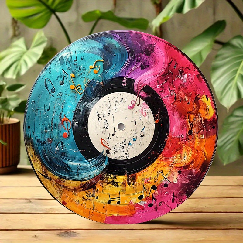 Colorful Vinyl Record Music No - Musical Instrument Sign recension och pris